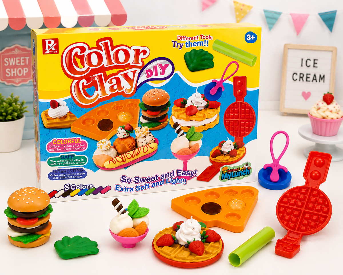 🍔 Set de Plastilina Comiditas Creative DIY (Waffles y Hamburguesas)