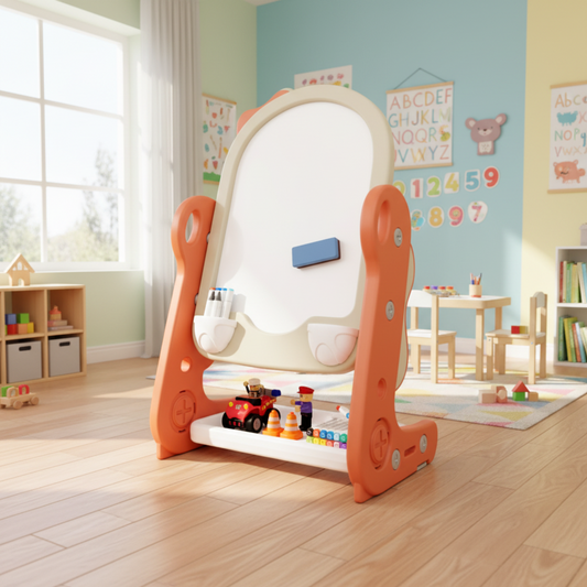 🎨 Pizarra infantil ergonómica y regulable con bandeja organizadora