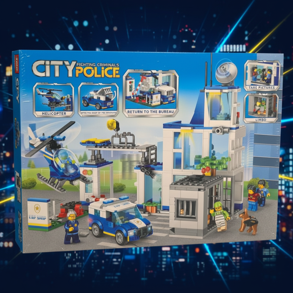 🚨 Set de Construcción Estación de Policía City (608 Piezas)