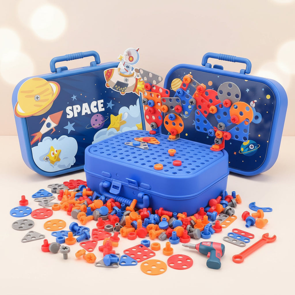 🧰 Juego de Construcción y Mosaico Creativo 3D con Taladro Interactivo (298 Piezas)