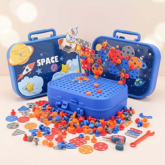 🧰 Juego de Construcción y Mosaico Creativo 3D con Taladro Interactivo (298 Piezas)