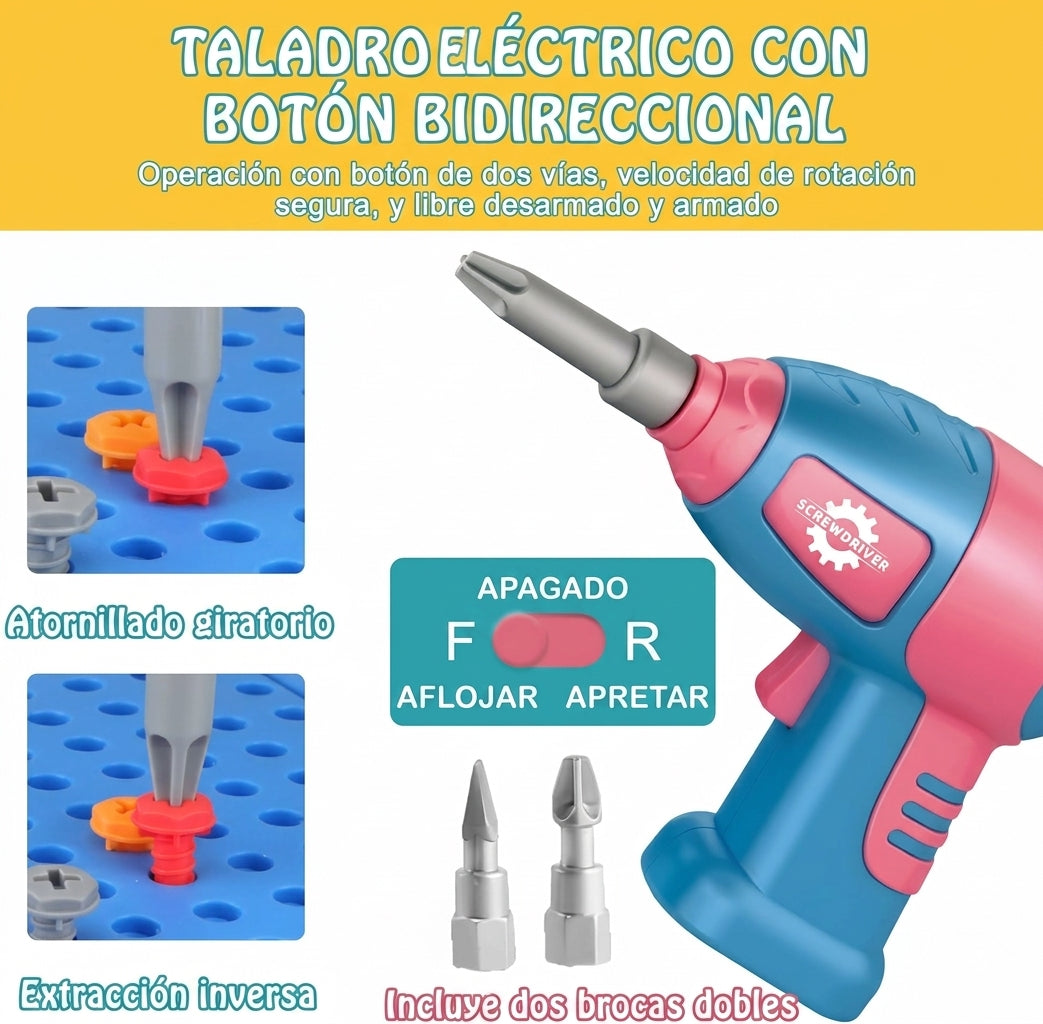 🧰 Juego de Construcción y Mosaico Creativo 3D con Taladro Interactivo (298 Piezas)