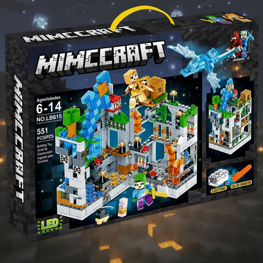 🛡️ Set de Bloques Estilo Minecraft: Fuerte de Batalla con Luces LED (551 Piezas)